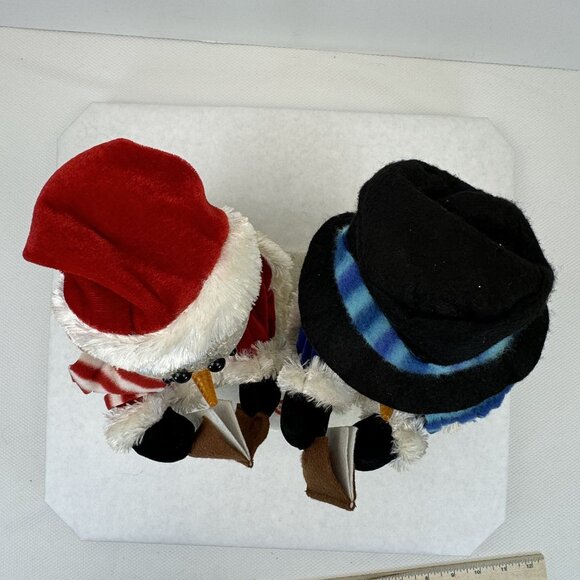 Vtg Lighted Animated Music Snowman Duo Melted Plastic Popcorn Winter Wonderland - Picture 10 of 14